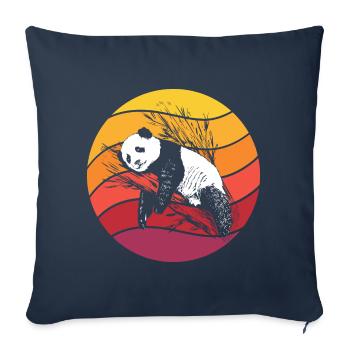 Panda Retro Style Vintage - Sofa pillowcase 17,3'' x 17,3'' (45 x 45 cm) - navy - Front
