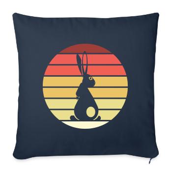 Rabbit Retro Style Vintage - Sofa pillowcase 17,3'' x 17,3'' (45 x 45 cm) - navy - Front
