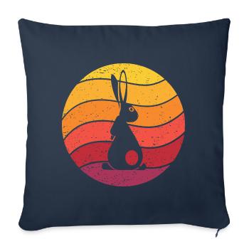 Rabbit Retro Style Vintage - Sofa pillowcase 17,3'' x 17,3'' (45 x 45 cm) - navy - Front