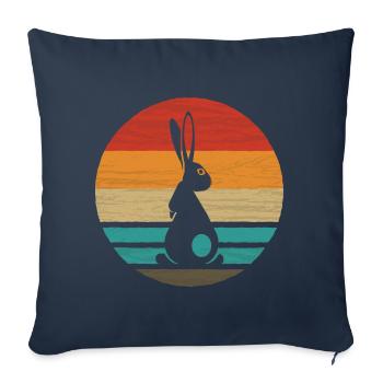 Rabbit Retro Style Vintage - Sofa pillowcase 17,3'' x 17,3'' (45 x 45 cm) - navy - Front
