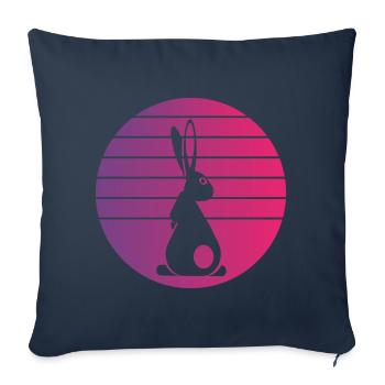 Rabbit Retro Style Vintage - Sofa pillowcase 17,3'' x 17,3'' (45 x 45 cm) - navy - Front