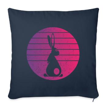 Rabbit Retro Style Vintage - Sofa pillowcase 17,3'' x 17,3'' (45 x 45 cm) - navy - Front