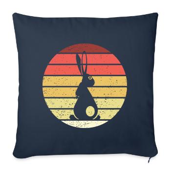 Rabbit Retro Style Vintage - Sofa pillowcase 17,3'' x 17,3'' (45 x 45 cm) - navy - Front