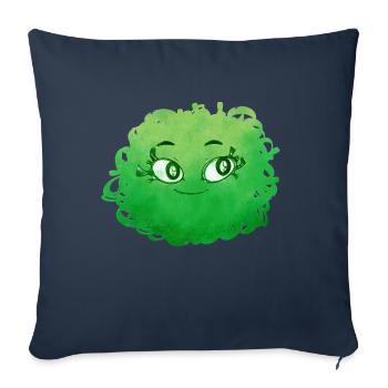 Little Pelota Monster n°3 – green - Sofa pillowcase 17,3'' x 17,3'' (45 x 45 cm) - navy - Front
