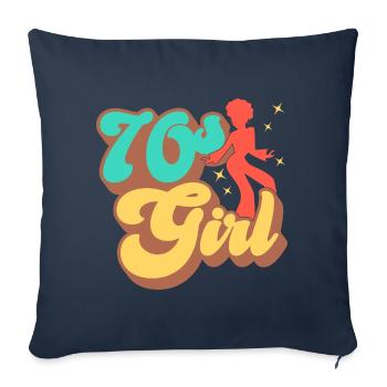 70s Girl 70s Girl Hippie - Sofa pillowcase 17,3'' x 17,3'' (45 x 45 cm) - navy - Front
