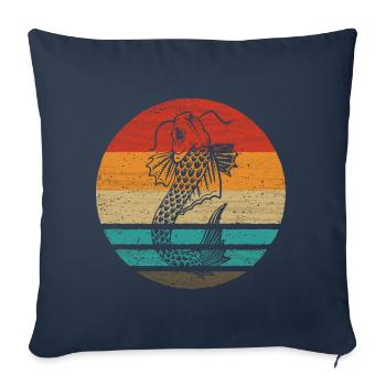 Koi Fish Retro Style Vintage - Sofa pillowcase 17,3'' x 17,3'' (45 x 45 cm) - navy - Front