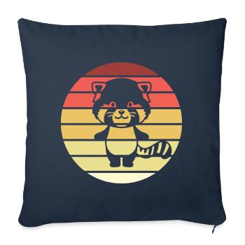 Red Panda Retro Style Vintage - Sofa pillowcase 17,3'' x 17,3'' (45 x 45 cm) - navy - Front