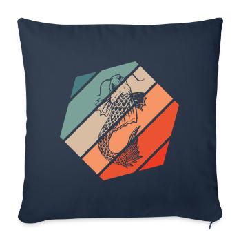Koi Fish Retro Style Vintage - Sofa pillowcase 17,3'' x 17,3'' (45 x 45 cm) - navy - Front