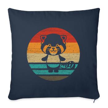 Red Panda Retro Style Vintage - Sofa pillowcase 17,3'' x 17,3'' (45 x 45 cm) - navy - Front