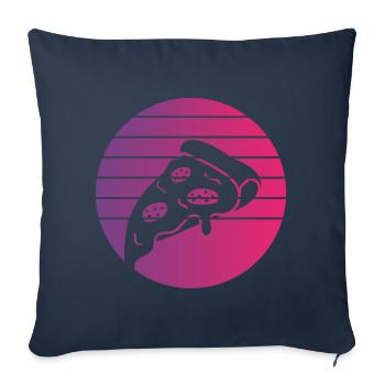 Pizza Slice Retro Style Vintage - Housse de coussin décorative 45 x 45 cm - bleu marine - Devant