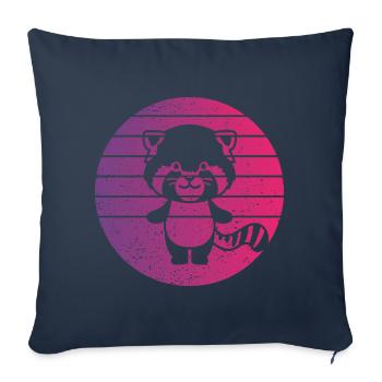 Red Panda Retro Style Vintage - Sofa pillowcase 17,3'' x 17,3'' (45 x 45 cm) - navy - Front