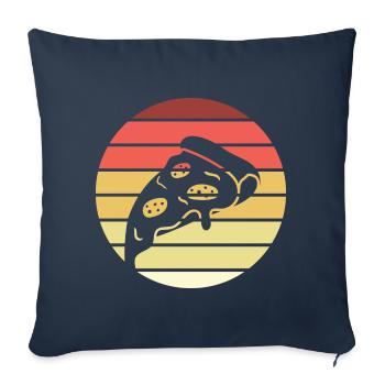 Pizza Slice Retro Style Vintage - Housse de coussin décorative 45 x 45 cm - bleu marine - Devant