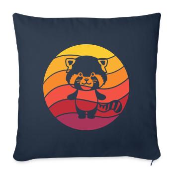 Red Panda Retro Style Vintage - Sofa pillowcase 17,3'' x 17,3'' (45 x 45 cm) - navy - Front