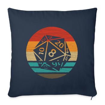 20-sided Cube Retro Style Vintage - Sofa pillowcase 17,3'' x 17,3'' (45 x 45 cm) - navy - Front