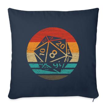 20-sided Cube Retro Style Vintage - Sofa pillowcase 17,3'' x 17,3'' (45 x 45 cm) - navy - Front