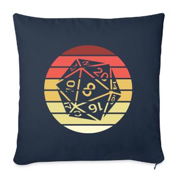 20-sided Cube Retro Style Vintage - Sofa pillowcase 17,3'' x 17,3'' (45 x 45 cm) - navy - Front