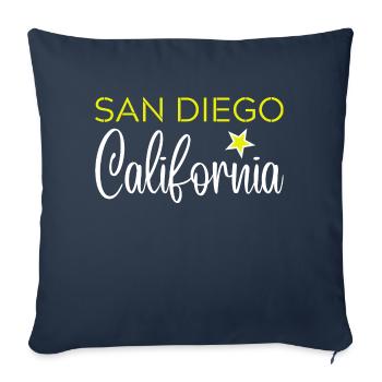 San Diego California - Housse de coussin décorative 45 x 45 cm - bleu marine - Devant