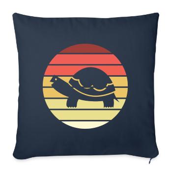 Turtle Retro Style Vintage - Sofa pillowcase 17,3'' x 17,3'' (45 x 45 cm) - navy - Front