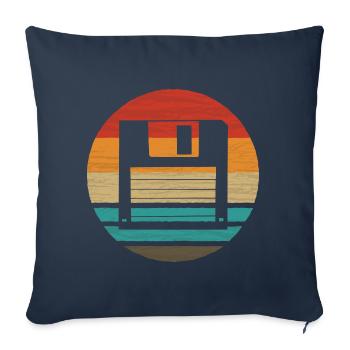 Floppy Retro Style Vintage - Housse de coussin décorative 45 x 45 cm - bleu marine - Devant