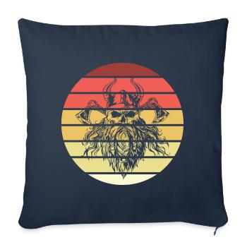 Viking Skull Retro Style Vintage - Sofa pillowcase 17,3'' x 17,3'' (45 x 45 cm) - navy - Front