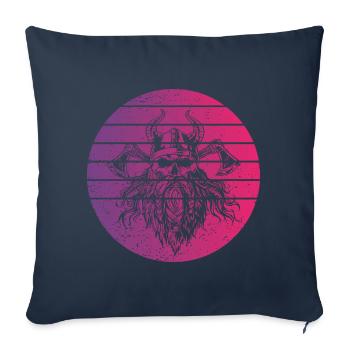 Viking Skull Retro Style Vintage - Sofa pillowcase 17,3'' x 17,3'' (45 x 45 cm) - navy - Front