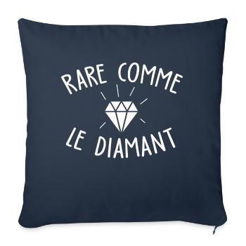 Rare comme le diamant / humour noir - Housse de coussin décorative 45 x 45 cm - bleu marine - Devant