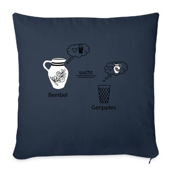 Bembel et bulles de pensée nervurées - Housse de coussin décorative 45 x 45 cm - bleu marine - Devant