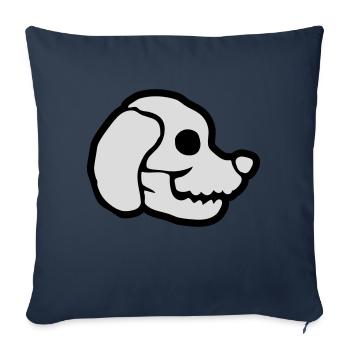 Chiens Crâne Halloween Squelette - Housse de coussin décorative 45 x 45 cm - bleu marine - Devant