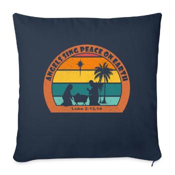 Angels Sing Peace - Christmas Nativity with Jesus - Sofa pillowcase 17,3'' x 17,3'' (45 x 45 cm) - navy - Front
