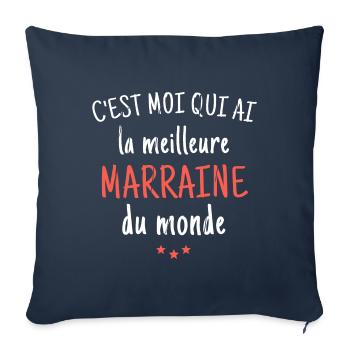 C est Moi Qui Ai La Meilleure Marraine du Monde - Housse de coussin décorative 45 x 45 cm - bleu marine - Devant