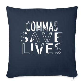 Reading Book Lover Blogging Article Writing Cups - Sofa pillowcase 17,3'' x 17,3'' (45 x 45 cm) - navy - Front