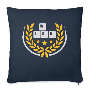 Lorbeerkranz WASD Sterne Wappen - Sofakissenbezug 45 x 45 cm - Navy - Vorne