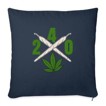 240 Green Cannabis Shirt For High People Weed - Sofa pillowcase 17,3'' x 17,3'' (45 x 45 cm) - navy - Front