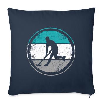 Hockeyspieler Retro Hockey Feldhockey - Sofakissenbezug 45 x 45 cm - Navy - Vorne