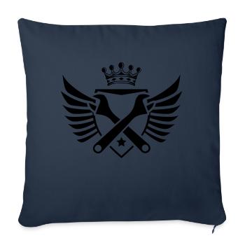 Armoiries de l’artisanat - Housse de coussin décorative 45 x 45 cm - bleu marine - Devant