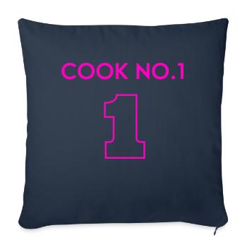 Chef numéro un - Chef étoilé - Housse de coussin décorative 45 x 45 cm - bleu marine - Devant