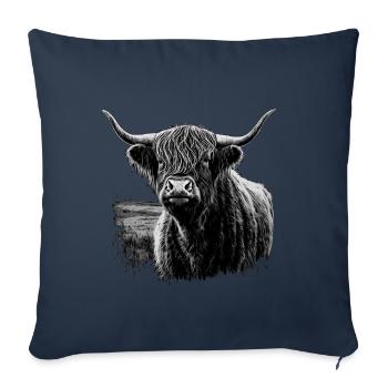 Scottish Highland cattle - Sofa pillowcase 17,3'' x 17,3'' (45 x 45 cm) - navy - Front