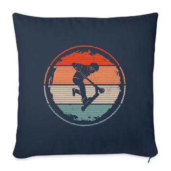Kick Scooter Tricks Retro Boys Stunt Scooter - Sofa pillowcase 17,3'' x 17,3'' (45 x 45 cm) - navy - Front