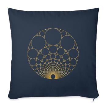 Or Imbriqué Apollonien Joint Math Fractal Sacré - Housse de coussin décorative 45 x 45 cm - bleu marine - Devant