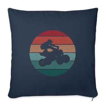Quad Bike Vintage Offroad ATV Quad Rider - Sofa pillowcase 17,3'' x 17,3'' (45 x 45 cm) - navy - Front