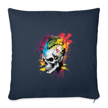 Rainbow Zombie Skull - Sofa pillowcase 17,3'' x 17,3'' (45 x 45 cm) - navy - Front