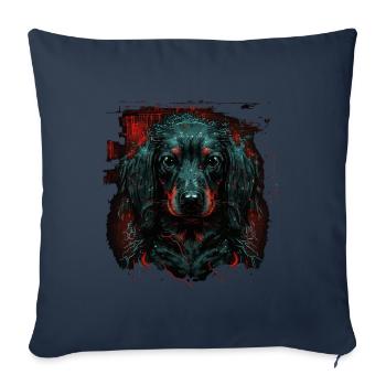 Dachshund puppy - Sofa pillowcase 17,3'' x 17,3'' (45 x 45 cm) - navy - Front