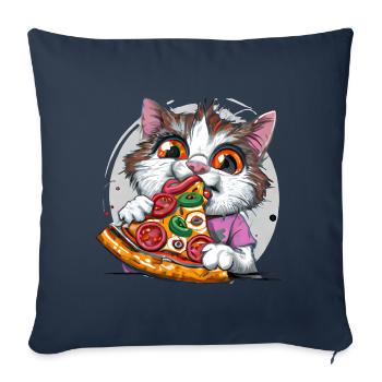 Pizza Cat - Sofa pillowcase 17,3'' x 17,3'' (45 x 45 cm) - navy - Front