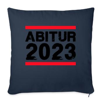 Obtention du diplôme d’études secondaires 2023 - Housse de coussin décorative 45 x 45 cm - bleu marine - Devant