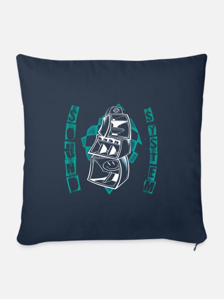 KOSTENLOSES Soundsystem Techno-Party-Kunst - Sofakissenbezug 45 x 45 cm - Navy