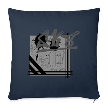 Skater sk8 spirit on rolls in grau - Sofakissenbezug 45 x 45 cm - Navy - Vorne