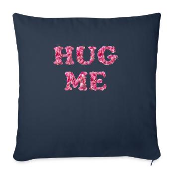 Hug Me mit Rosenblättern - Sofakissenbezug 45 x 45 cm - Navy - Vorne