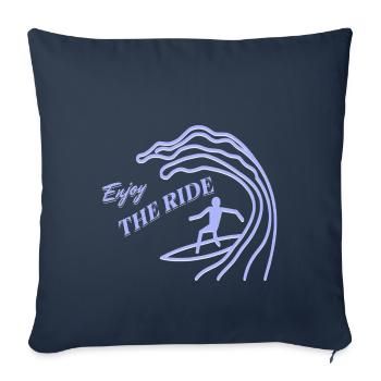 Profitez de la balade pour les surfeurs - Housse de coussin décorative 45 x 45 cm - bleu marine - Devant