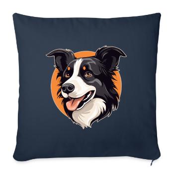 Border Collie - Sofa pillowcase 17,3'' x 17,3'' (45 x 45 cm) - navy - Front