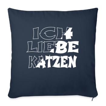 meerkatze spruch hauskatze humor geschenkidee cool - Sofakissenbezug 45 x 45 cm - Navy - Vorne